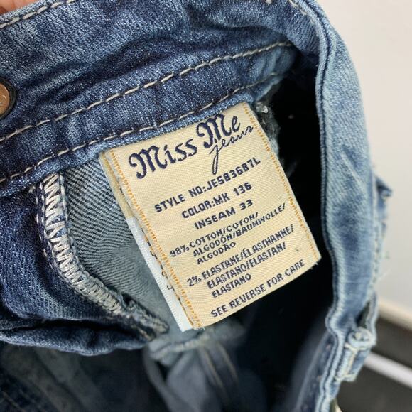 Miss Me Bling Embellished Festival Boot Cut Jeans 26 x 33 JE5836B7L - Picture 11 of 12